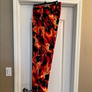Flame Print Pants